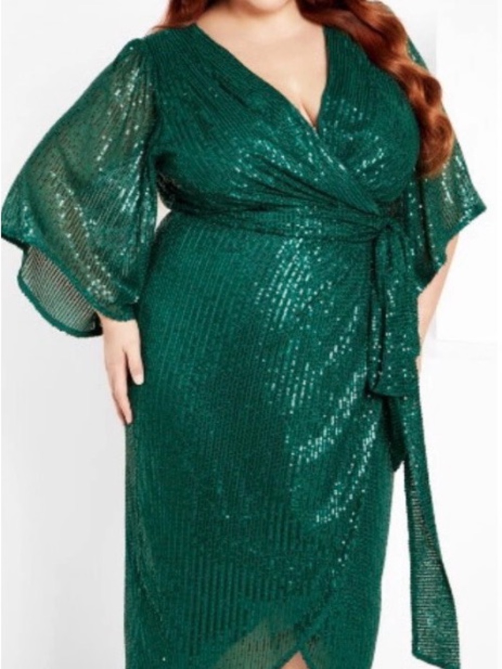 City Chic Emerald Paige Sequin Dress